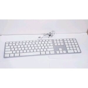 Apple A1243 Wired Aluminum Keyboard USB Full Size - Tested & Working
